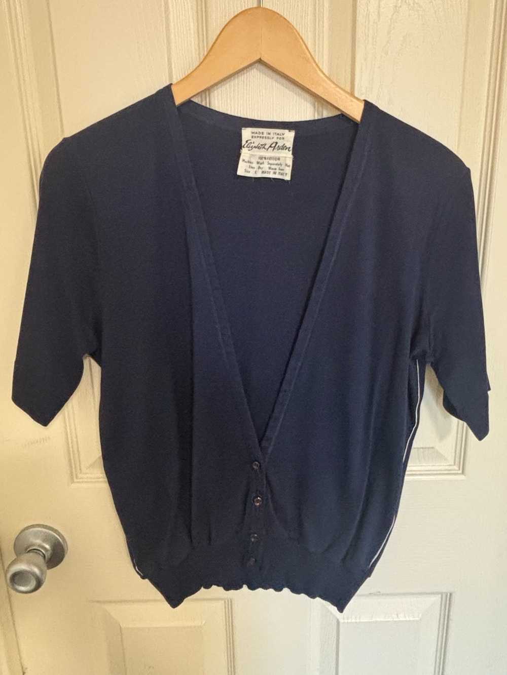 Vintage Elizabeth Arden Italian Knit Cardigan Made in Italy Button Front Sweater - Picture 1 of 3